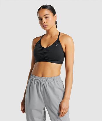 Gymshark Ruched Sport Bh Dam Svarta | SE 2854AHK
